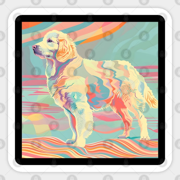 Kuvasz in 80's Sticker by NatashaCuteShop